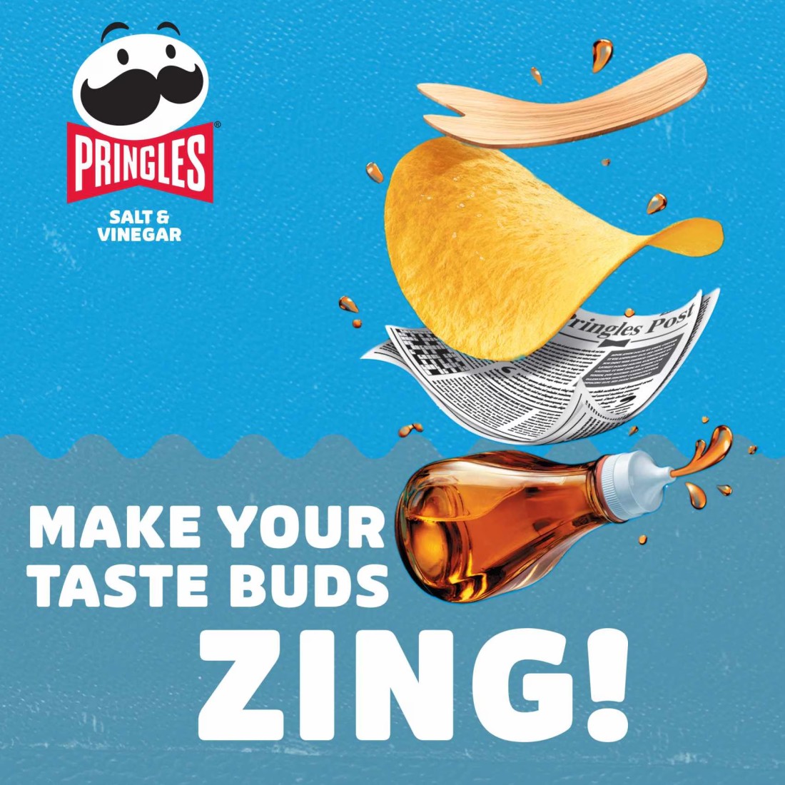 Pringles Salt and Vinegar Potato Chips, 40g