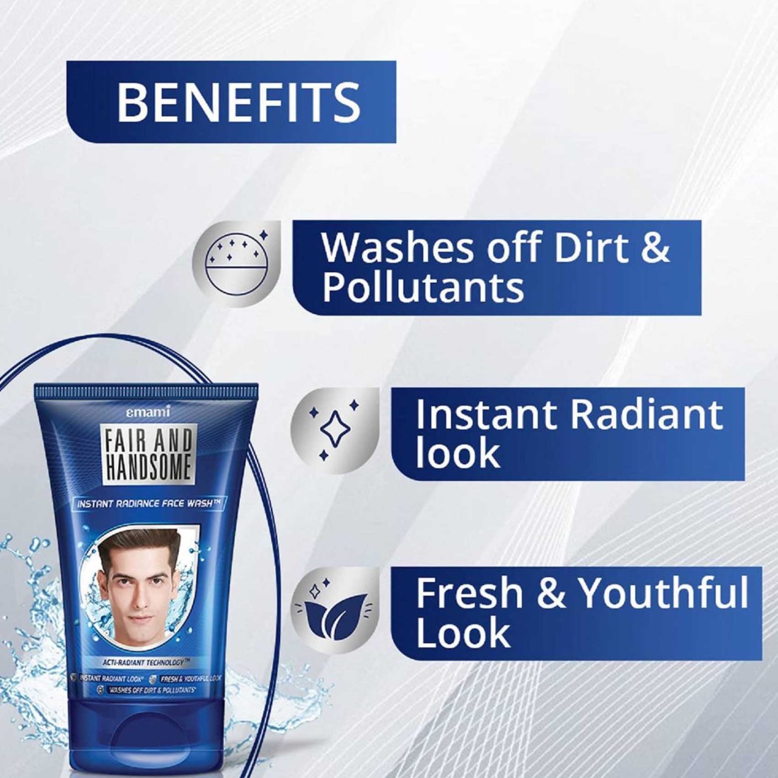 Emami Fair And Handsome Instant Fairness Facewash 100g