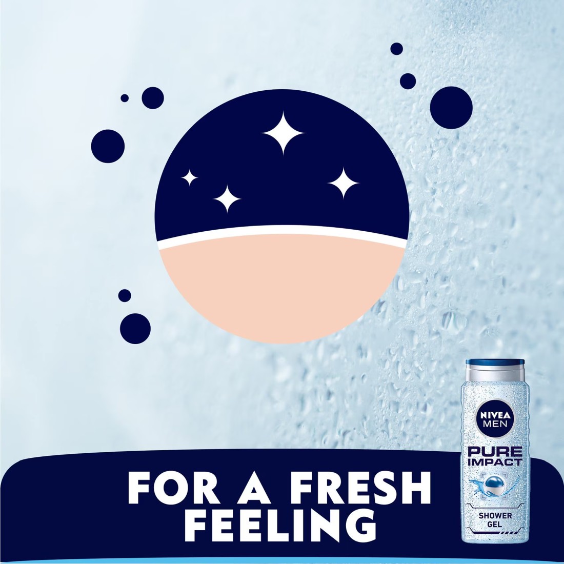 NIVEA MEN 3in1 Shower Gel Body Wash Pure Impact Fresh Scent 500ml