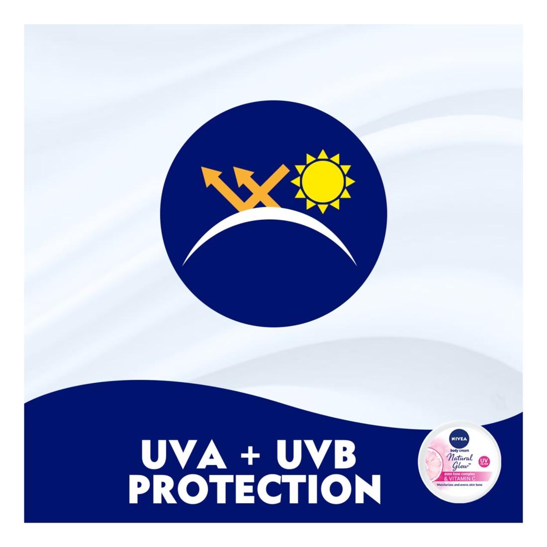 NIVEA Even Tone Body Cream Natural Glow Complex &amp; Vitamin C UV Protection All Skin Types Jar 100ml