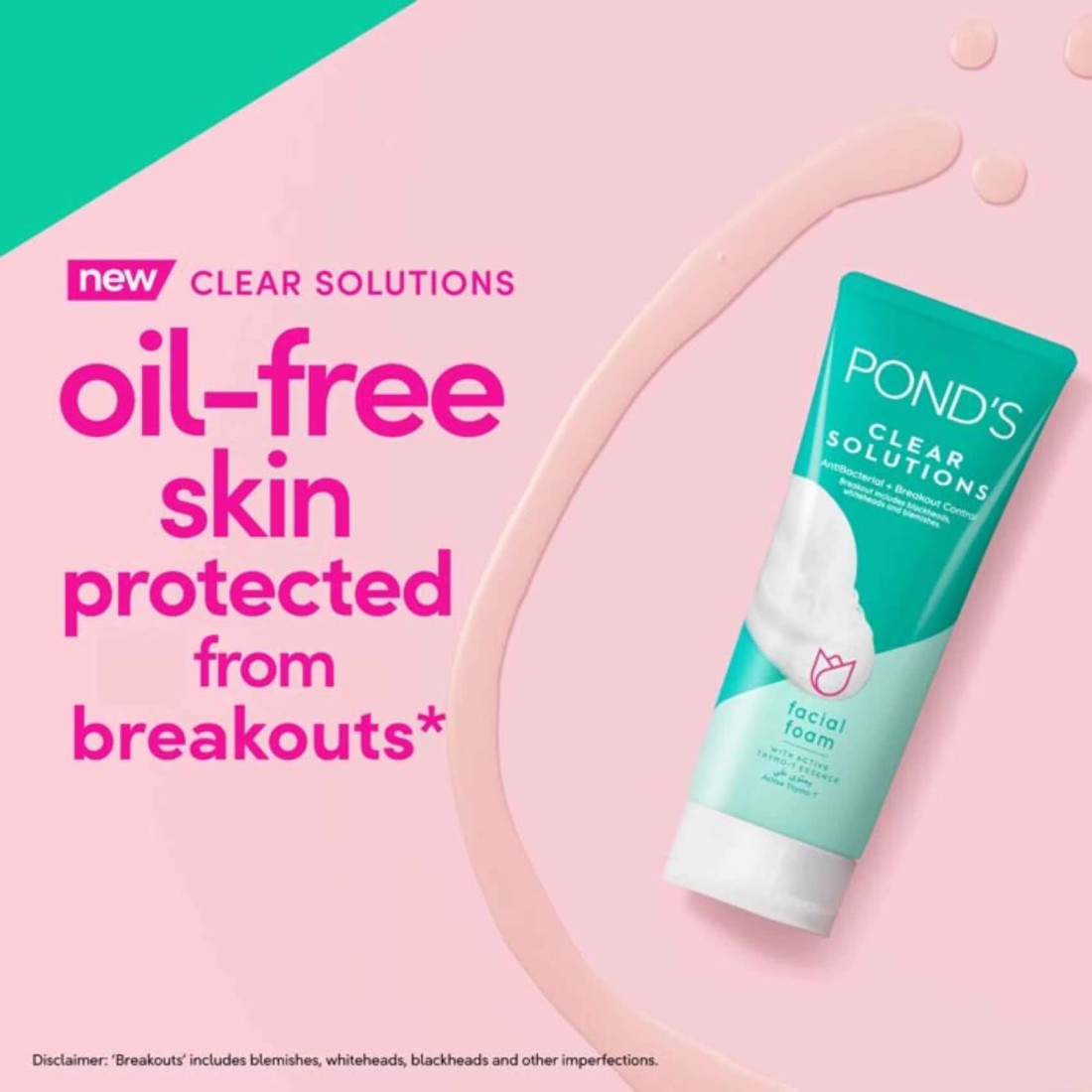 Pond&#39;s Facial Foam Antibacterial + Breakout Control 100g