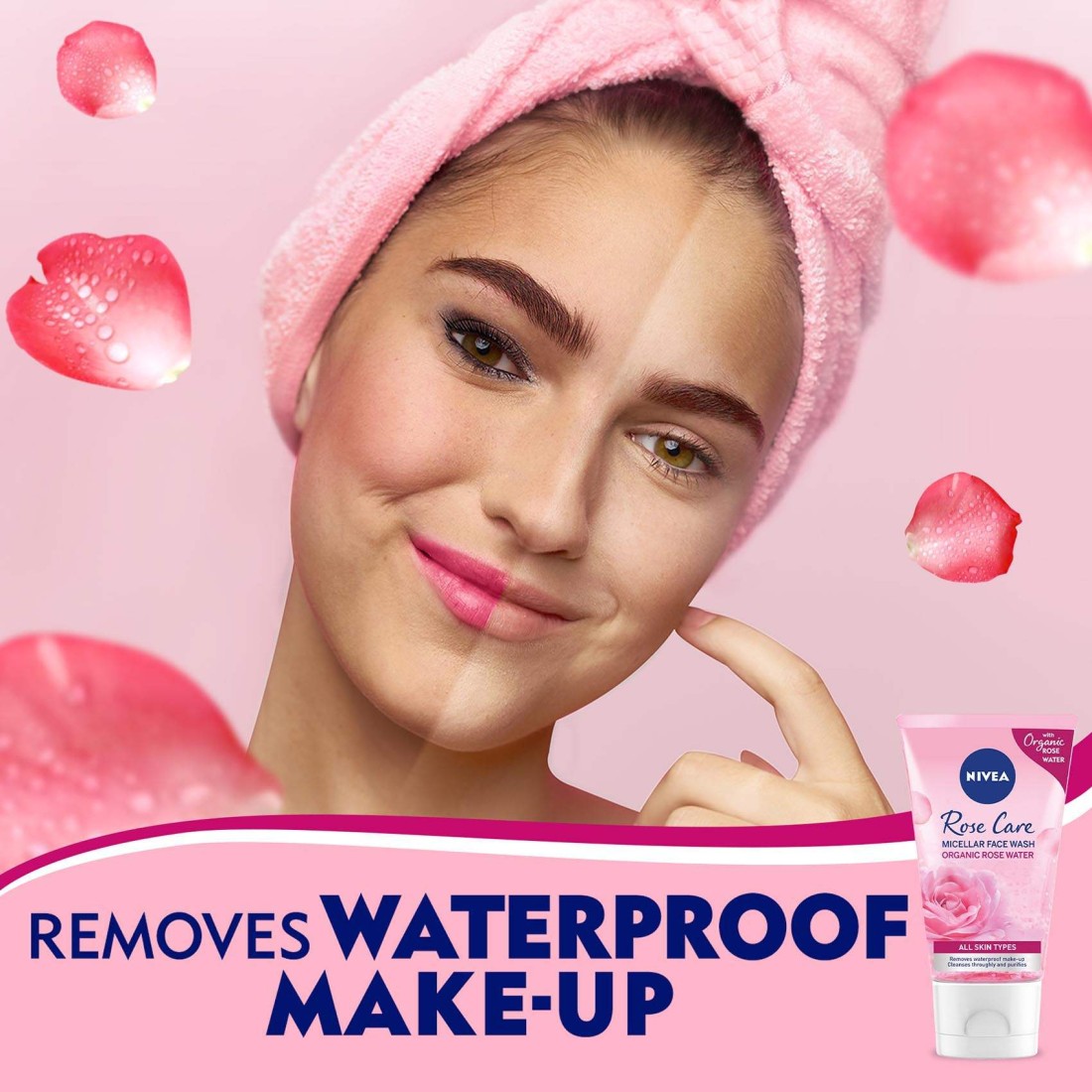 NIVEA Face Wash Micellar Rose Care with Organic Rose All Skin Types 150ml