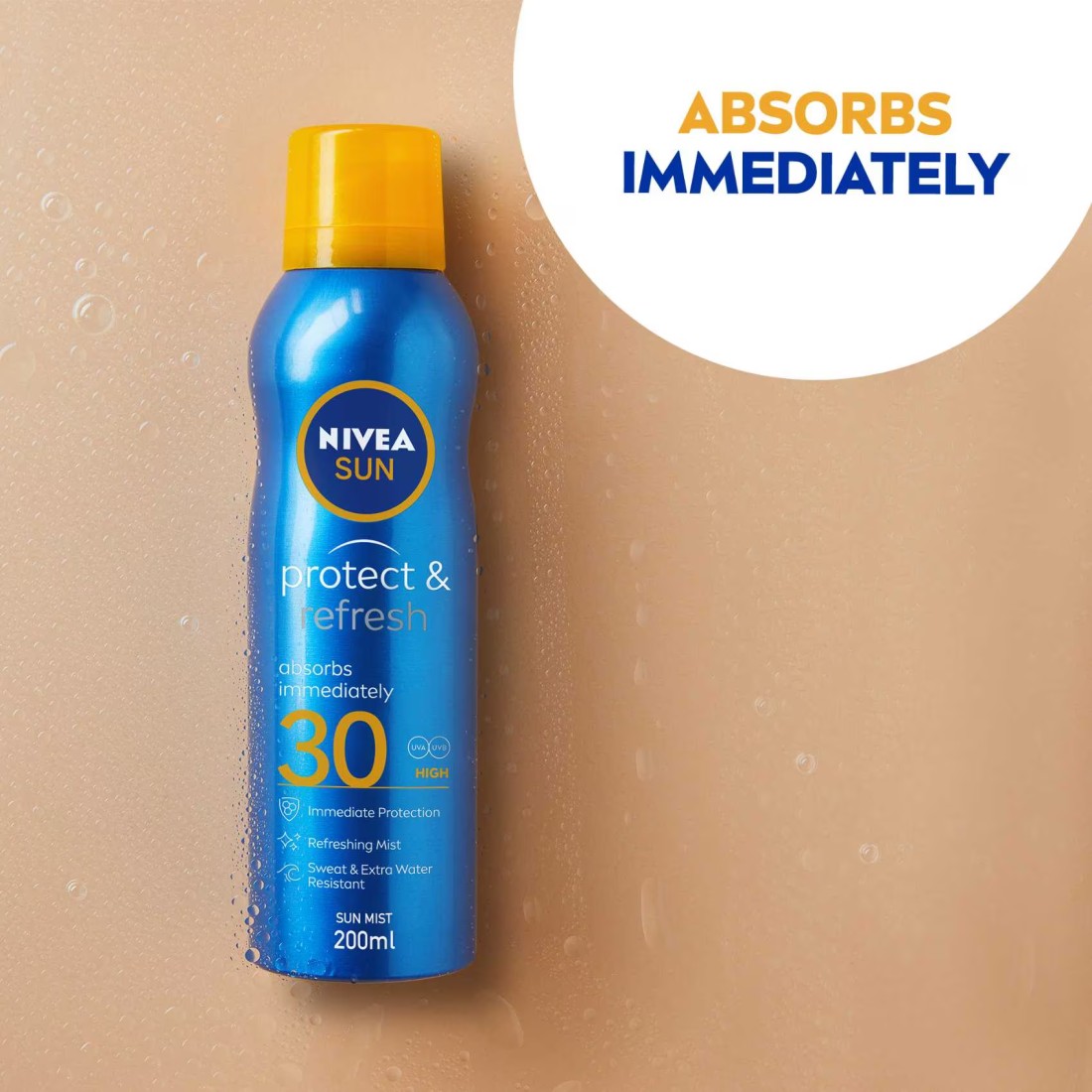 NIVEA SUN Spray Protect &amp; Refresh Water Resistant SPF 30 Spray 200ml