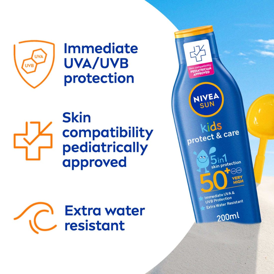 NIVEA SUN Lotion Kids Protect &amp; Care SPF 50+ 200ml