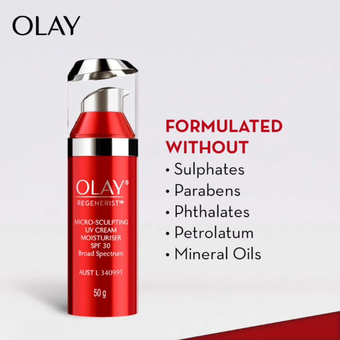 Olay Face Moisturizer Regenerist Micro Sculpting Day Cream SPF30 Red 50g