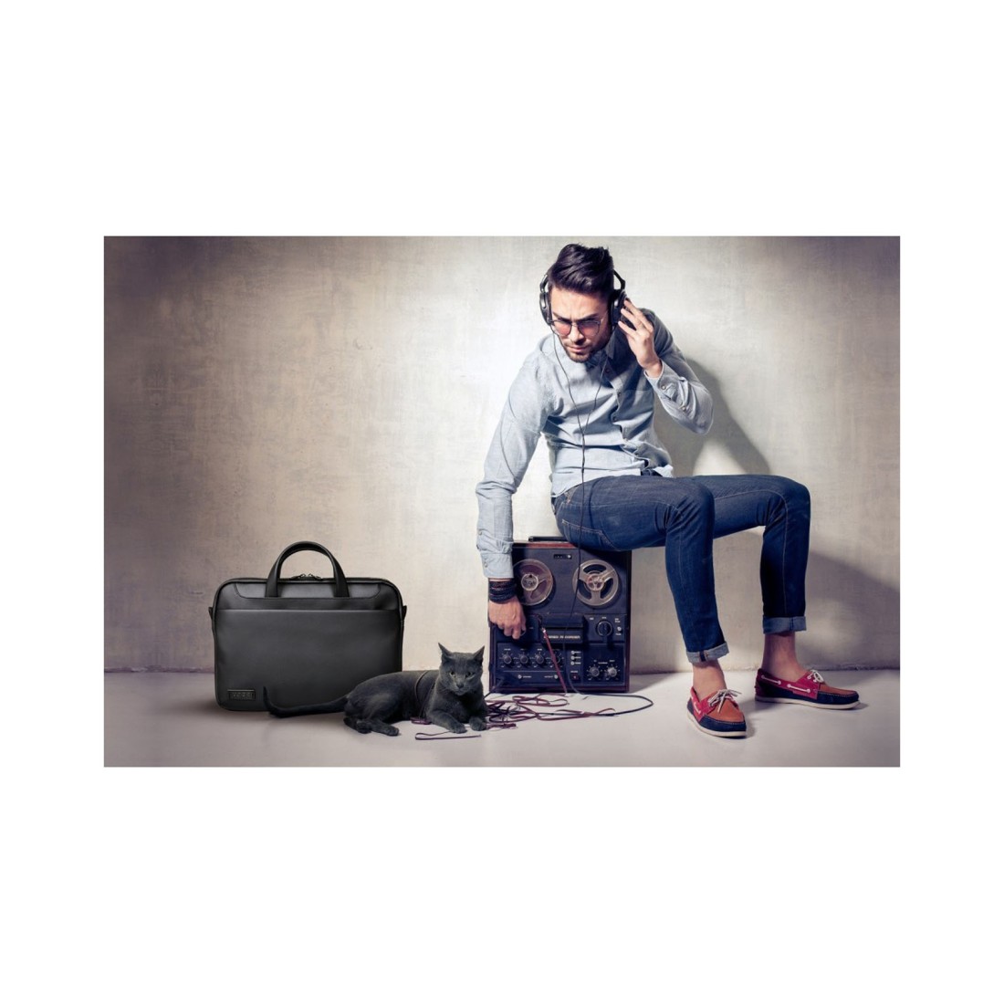 Port Designs Zurich Leather 14-15 Inches Laptop Bag Black