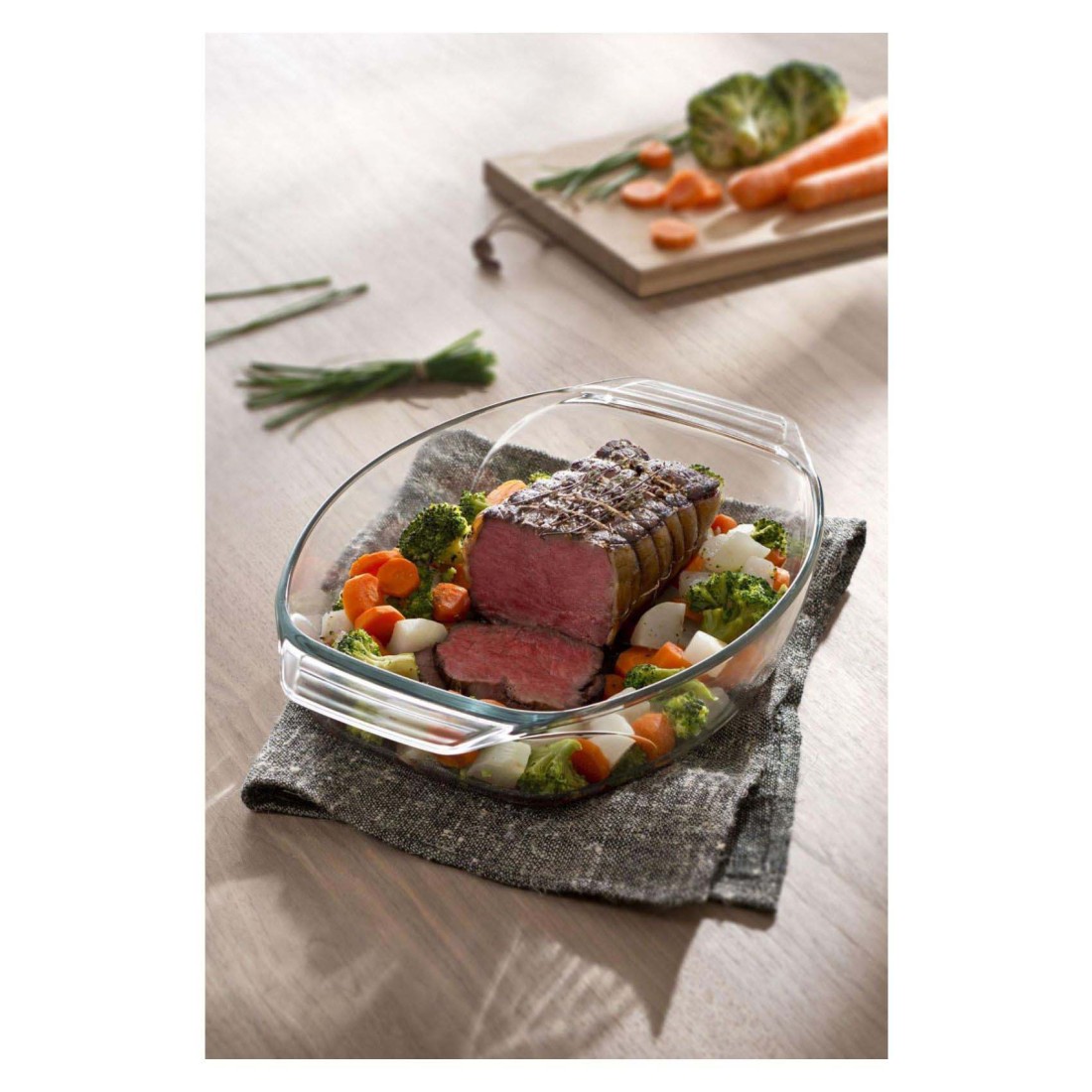 Pyrex Optimum Glass Oval Roaster Clear 2L