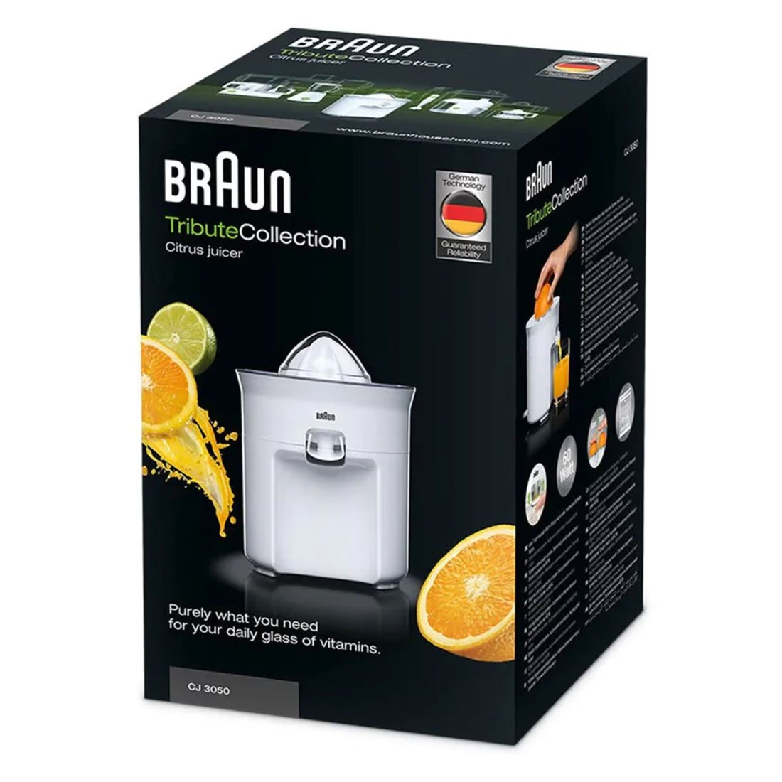 Braun Citrus Juicer CJ 3050 Direct Serve Auto Stop/Start Anti Drip Spout Lid