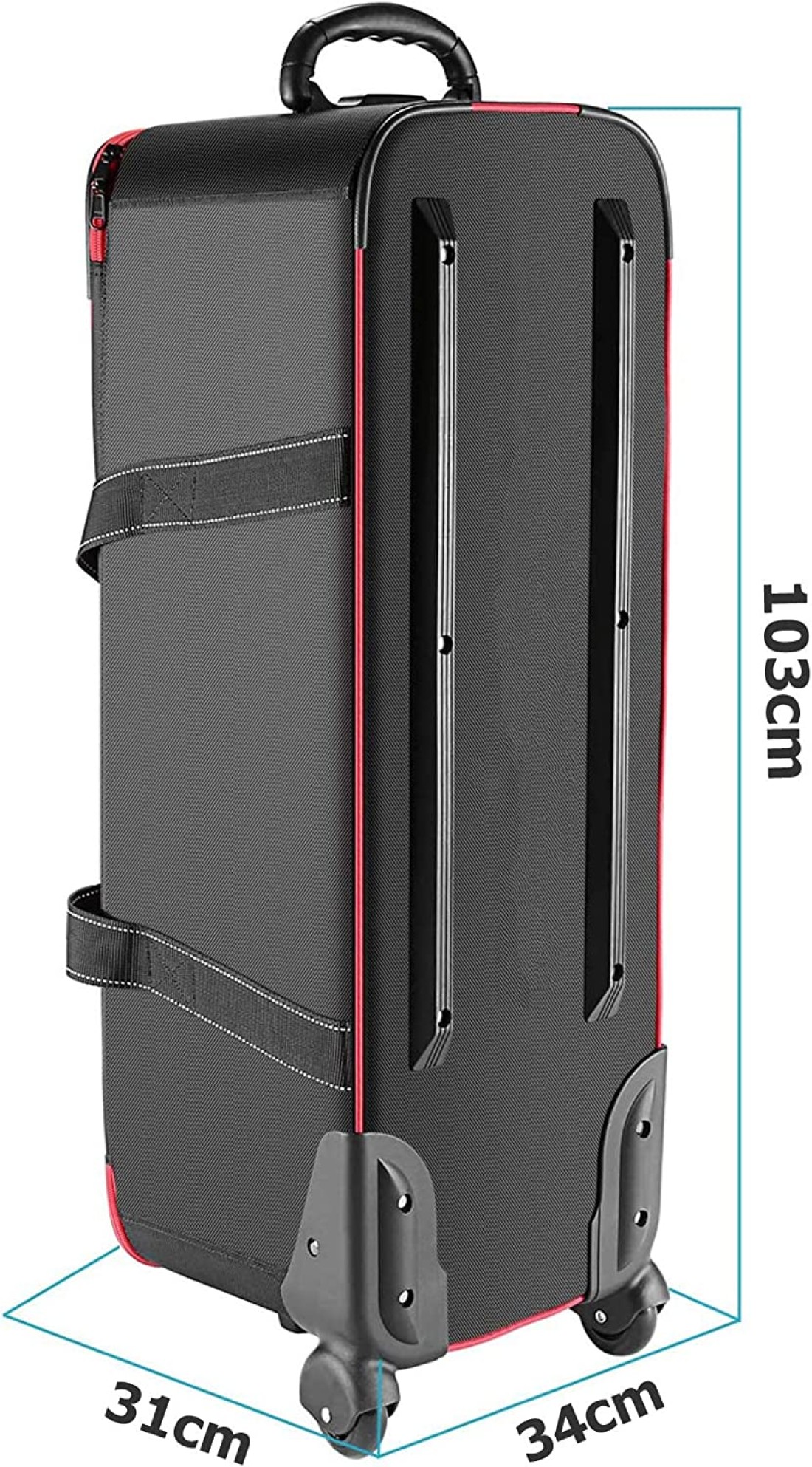 COOPIC TB-100 Durable Photo Studio Equipment Carry Bag, 103cmx34cmx31cm Carrying Trolley Case, Padded Compartment Wheel Handle Trolly for Light Stand Tripod Strobe Light Umbrella Photo Studio