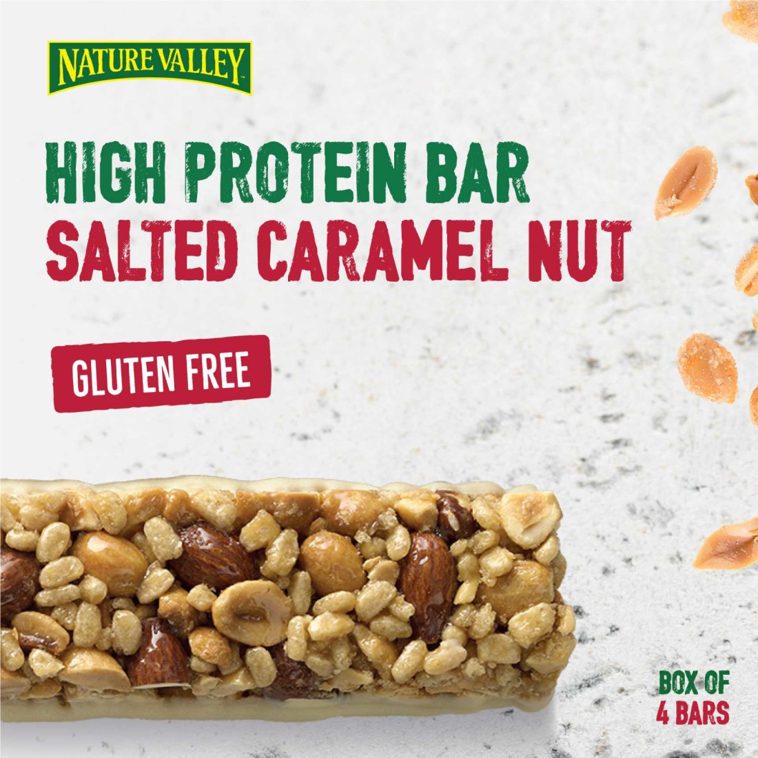 Nature Valley Salted Caramel Nut Protein Bar, 40g Pack of 4