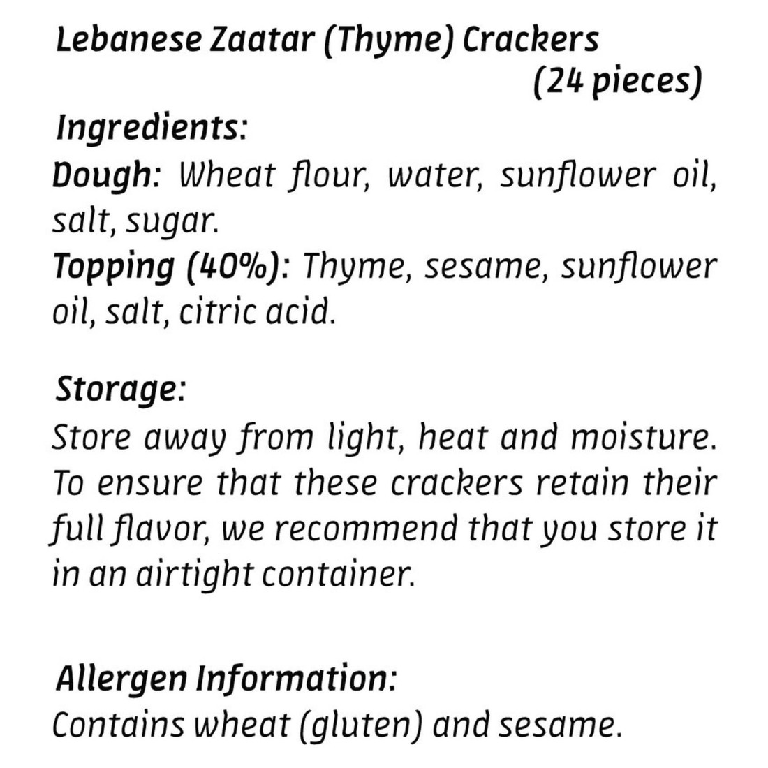 Teta&#39;s Recipe The Lebanese Zaatar Crackers, 110g