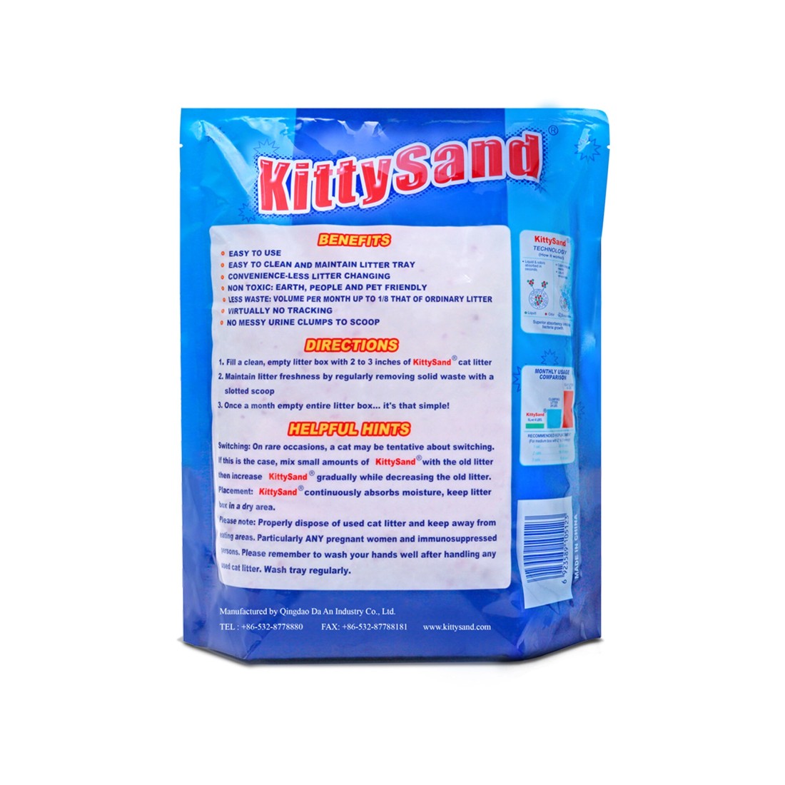 Bag of 3 - KittySand 100% Natural Silica Crystal Premium Quality Cat Litter 5L
