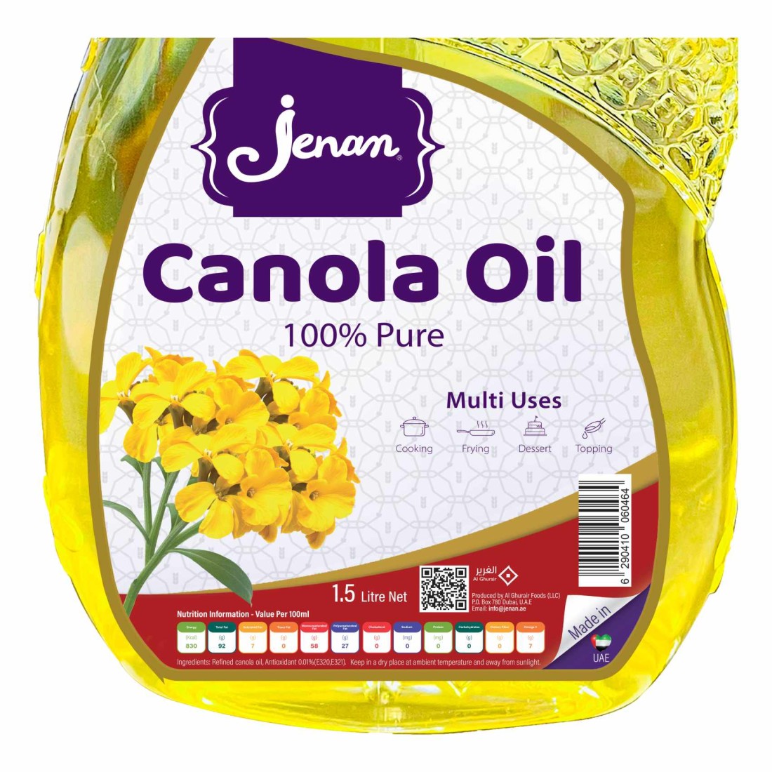 Jenan Canola Oil 1.5L Pack of 2