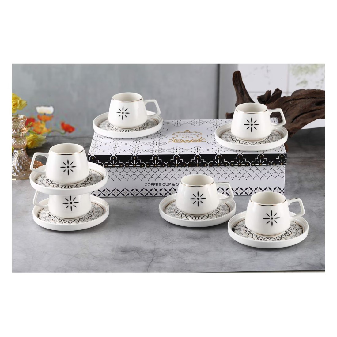 Shallow By S&amp;A Alfi Coffee Cup and Saucer Set 100ml 12 PCS
