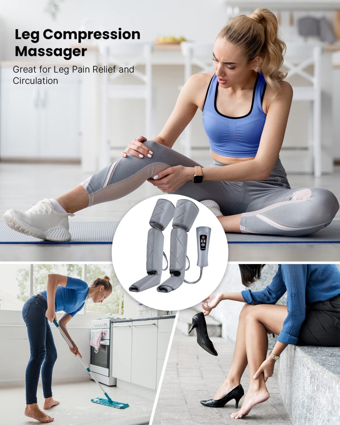 Renpho Leg Massager For Circulation And Relaxation, Calf Feet Thigh Massage, Sequential Wraps Device With 6 Modes 4 Intensities, Helps To Relax Legs, Gifts For Mom Women Father Dad