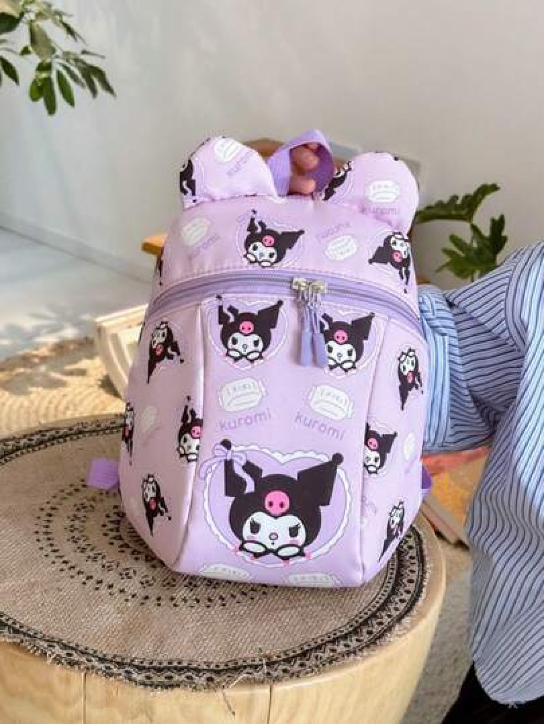 Sanrio KT Cat Nylon Kids Backpack Cute Mini Girls Bag Lightweight Cartoon Pattern Pouch Zipper Closure Kitty Dog Little Girl Schoolbag Suitable Gift Bag For Friends Gathering Travel Bag For Outing