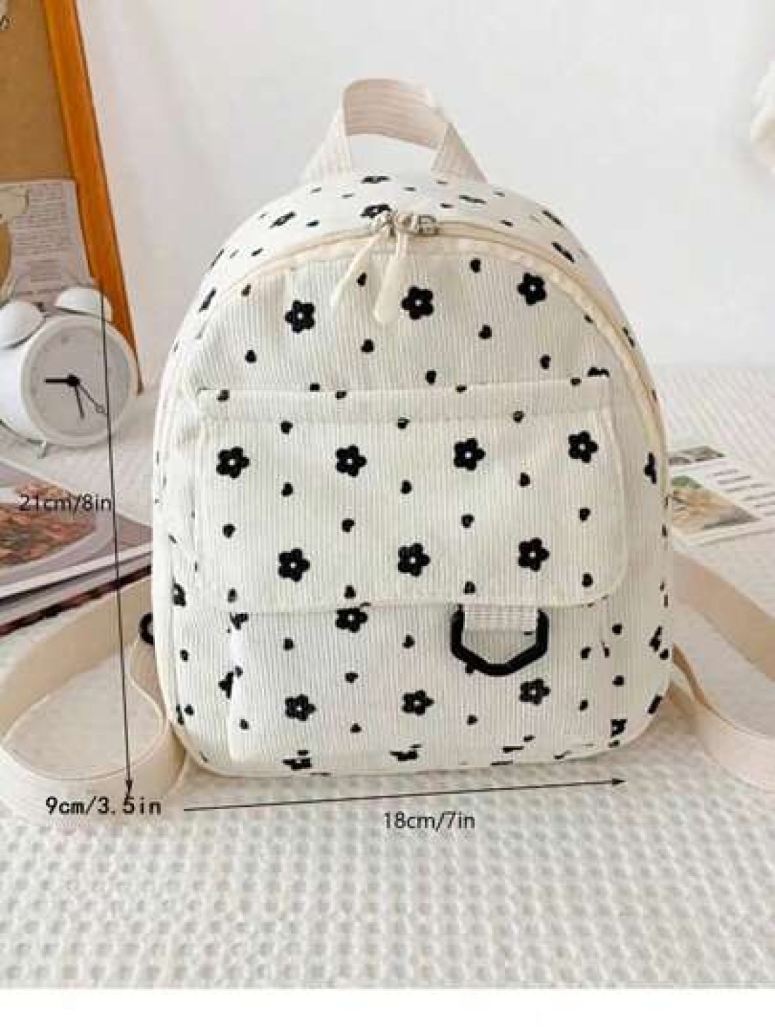 Cute And Sweet Corduroy Lightweight Large Capacity Backpack Perfect For Traveling Spring Outings Going To School Or As A Small Bag Print Location Is Random School Bag Bag Backpack Mini Backpack Bag Sc