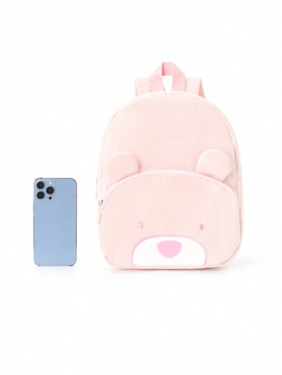 1pc Cute Cartoon Bear Embroidery Large Capacity Multifunctional Corduroy Material Children S Backpack Children S School Bag Suitable For Girls Boys Kindergarten Elementary School Outdoor Travel Holida