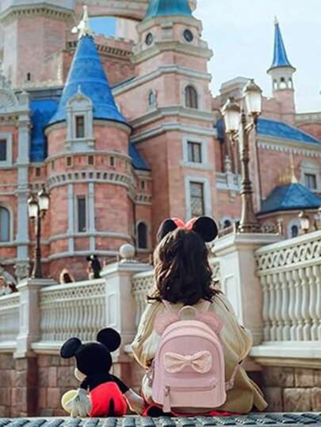 1pc Fashionable Cute Mini Backpack For Kids Featuring Sequin Bow Mouse Ear Design Suitable For Girls Pink