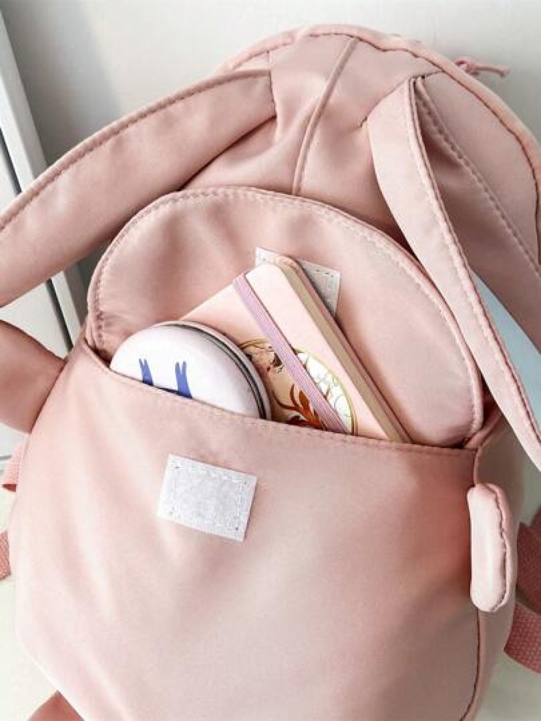 1pc Cartoon Rabbit Design Girls Zipper Closure Small Backpack