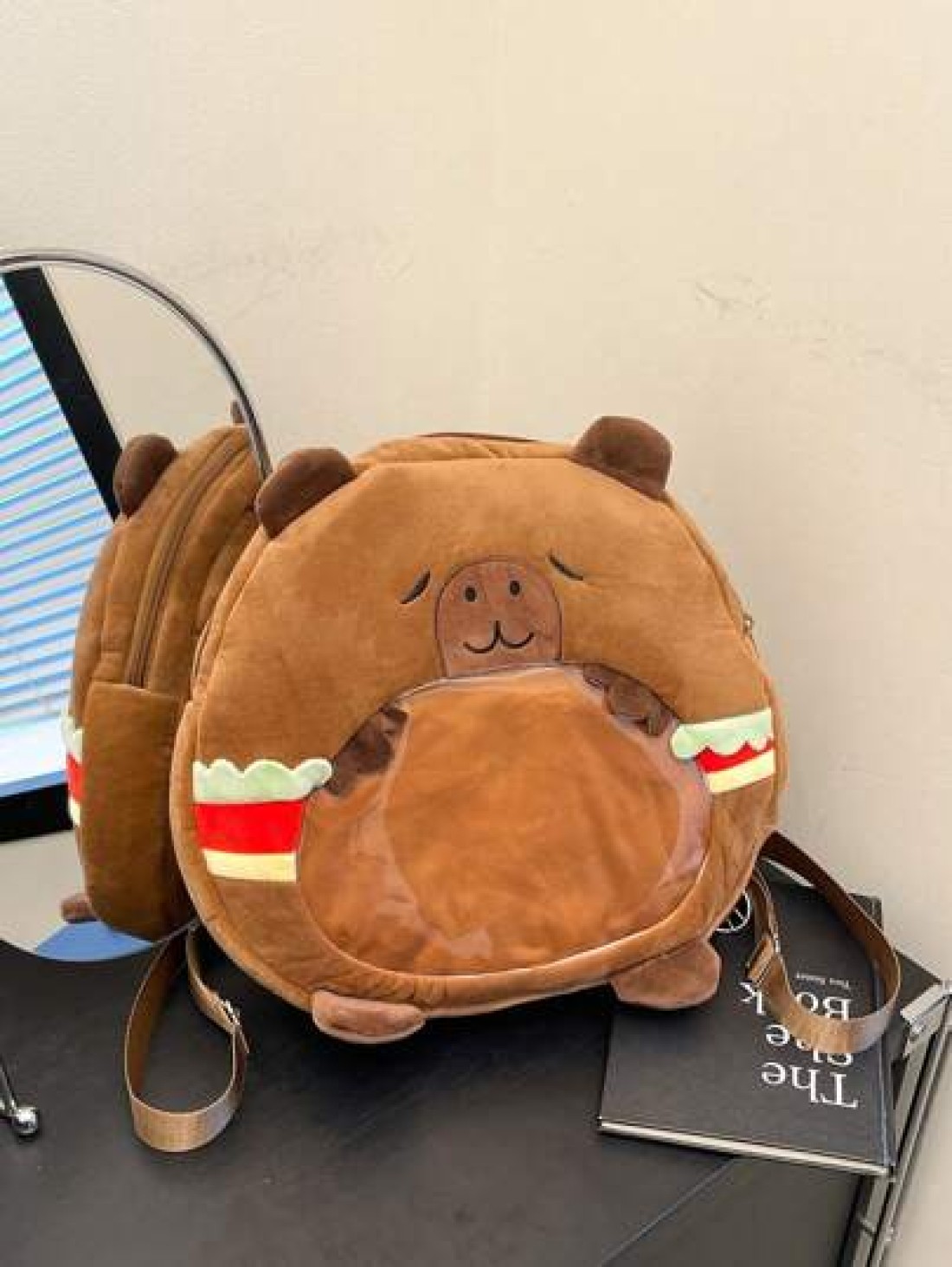 1pc Soft Plush Adorable Capybara Backpack Big Children Casual Plush Backpack School Bag Variable Crossbody Bag Adjustable Strap And Zippered For Travel Shoping Parties Holidays Supermarket Festive Eve