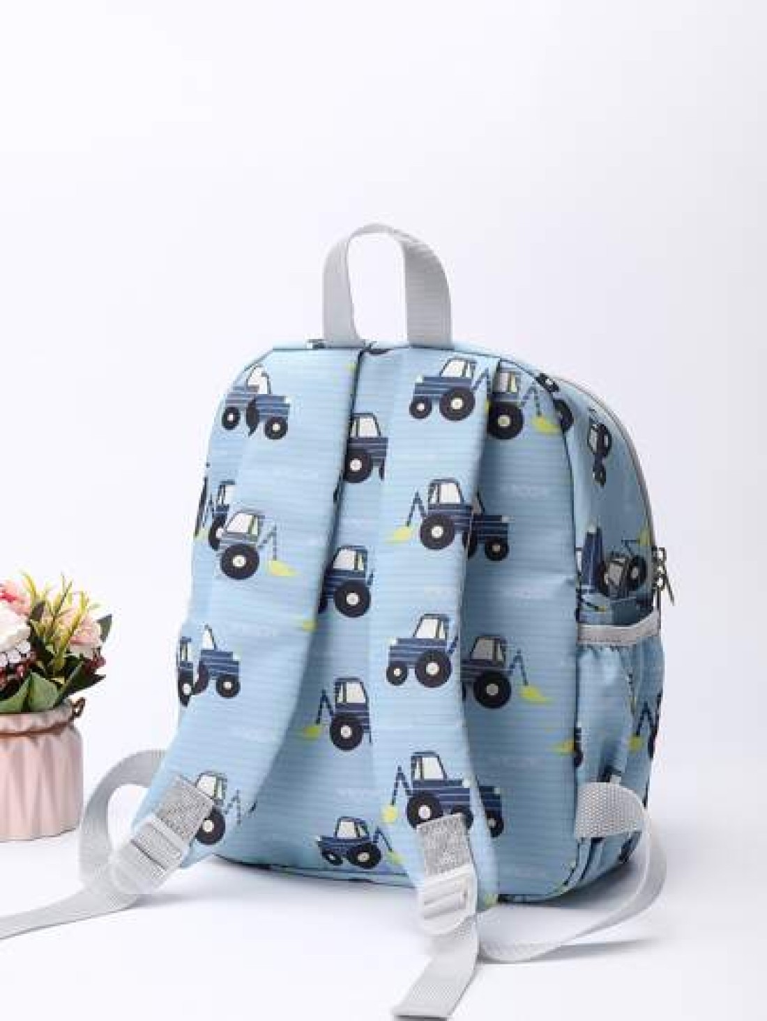 Kids Cartoon Car Pattern Classic Backpack Cute Adjustable Strap Book Bag
