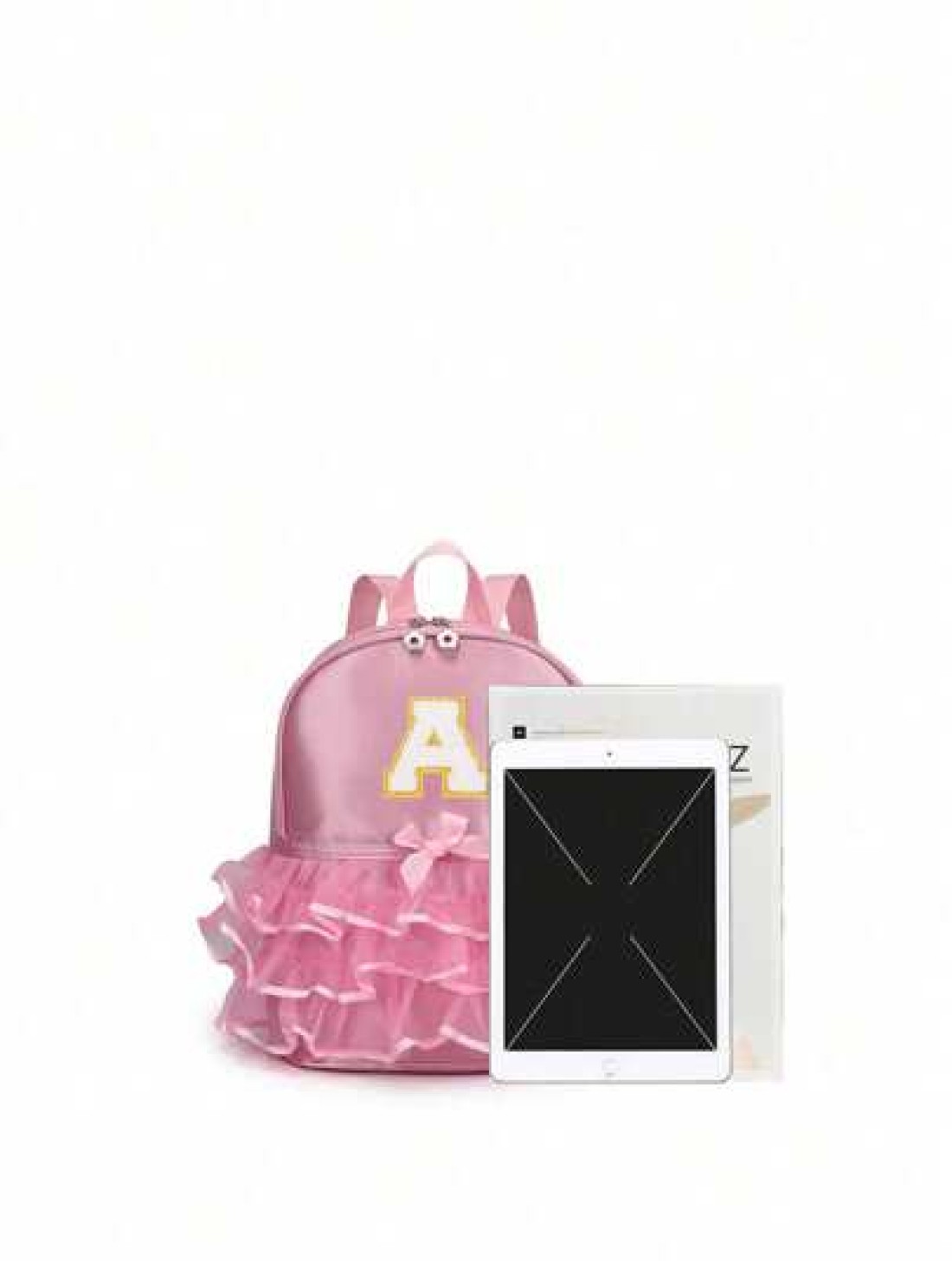 1pc Girls Nylon Zipper Closure A Z 26 Letters Fashion Lace Dance Bag Dance Ballet Bag Practice Double Shoulder Latin School Bag Backpack Suitable For Daily Use Zipper Random DIY Alphabet Stickers