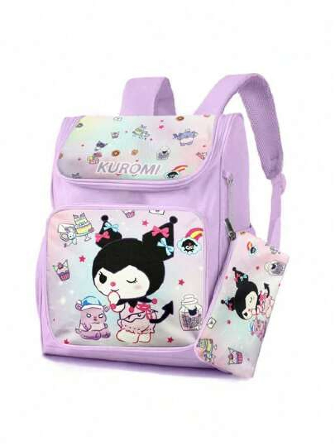 Sanrio Schoolbag With Pencil Case Waterproof School Student Backpack Cartoon Cute Bookbag Kawaii School Supplies Birthday Christmas Gift
