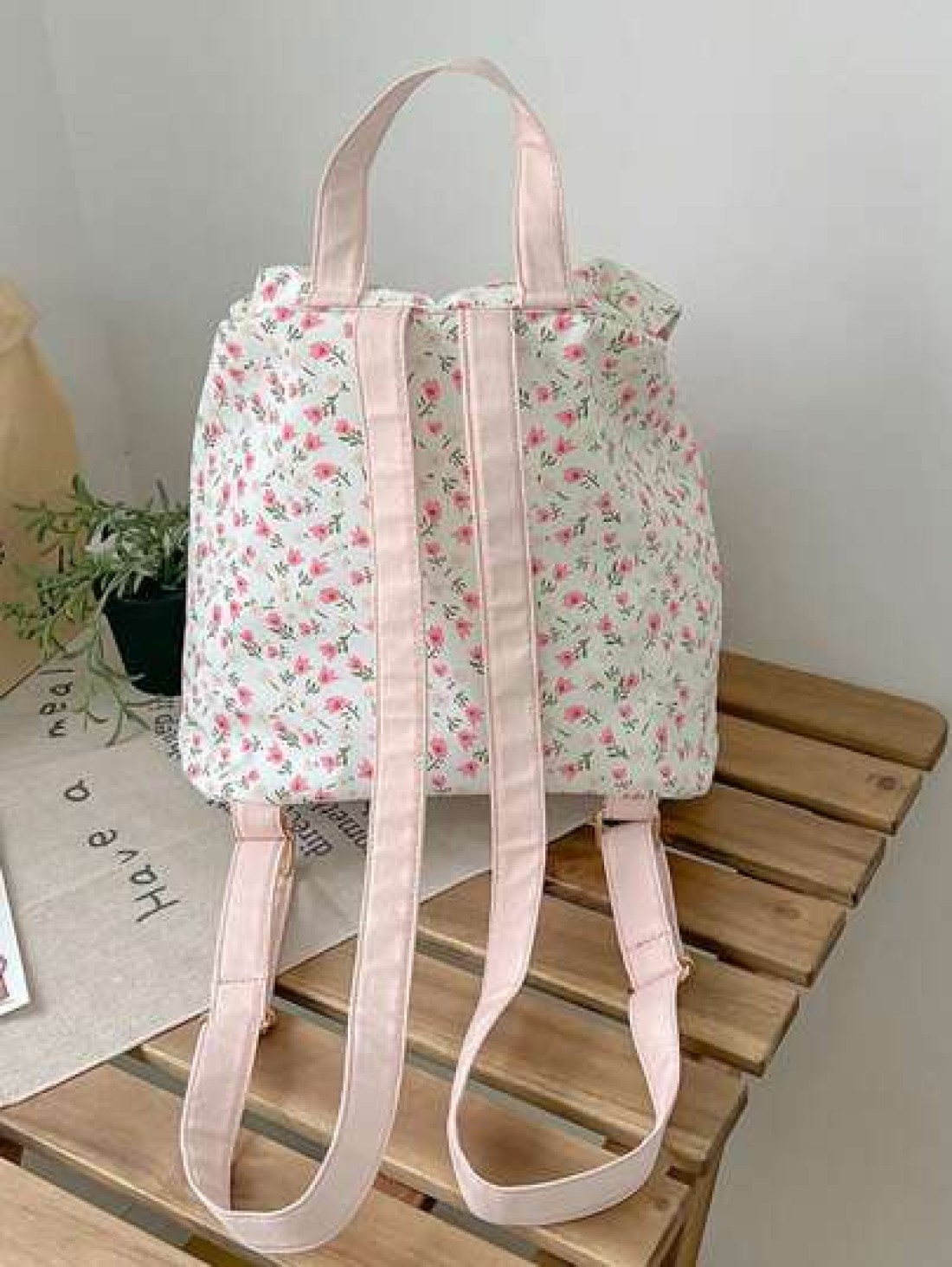 New Outdoor Travel Storage Mini Backpack For Girls Floral Pattern Lightweight School Bag