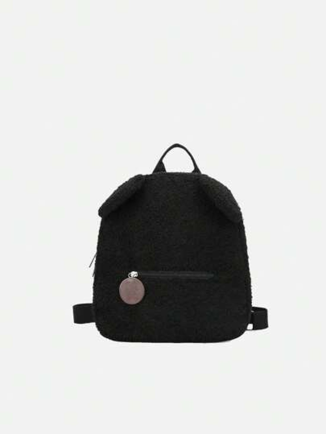 One Piece Boys And Girls Sherpa Bear Zipper Closure Cute Cartoon Backpack Suitable For Daily Use In Autumn And Winter
