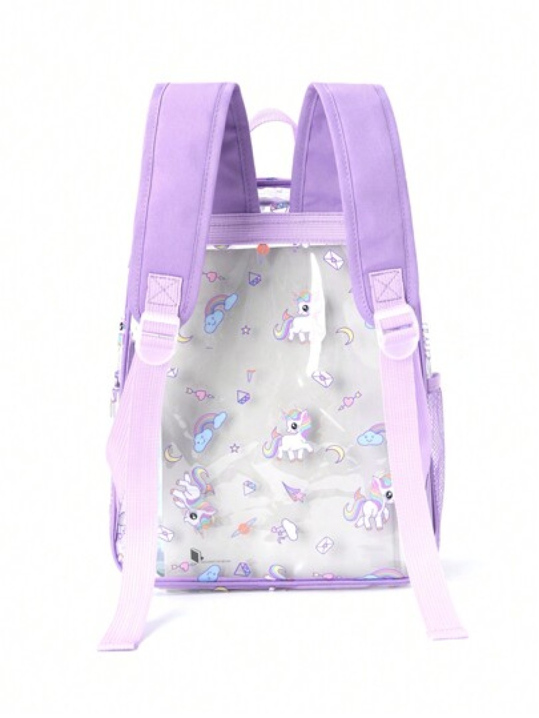 1 Piece Pvc Pink Unicorn Print Cute Children S Backpack Waterproof Backpack For Travel And School Kawaii School Bag With Side Mesh Bag Daily Commuting Use Holiday Gift