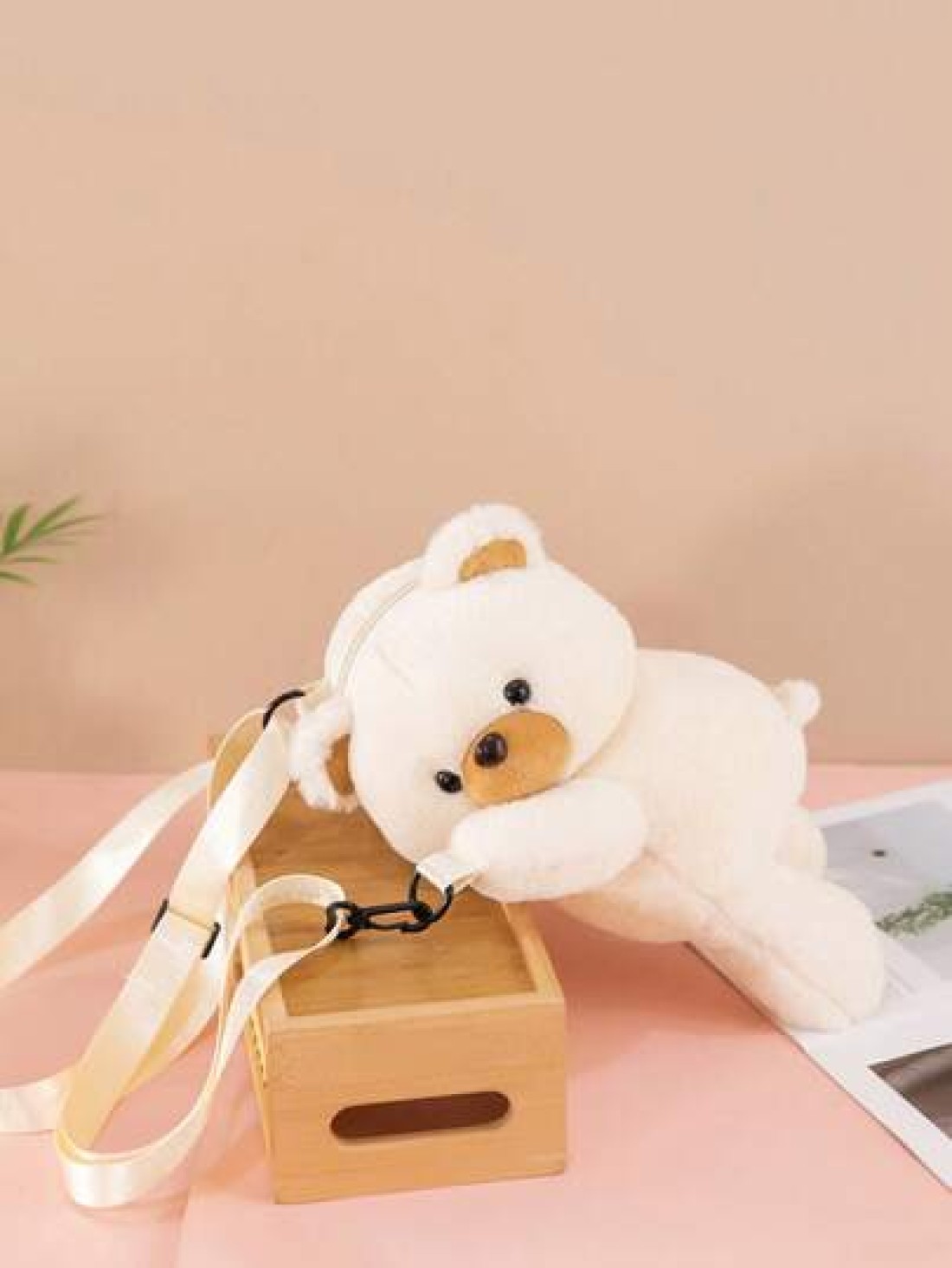 1pc Cute And Adorable Papa Bear Backpack Cartoon Animal Crossbody Coin Purse Storage Bag Fashionable Cartoon Animal Papa Bear Shape Zipper Opening And Closing Backpack Crossbody Bag Suitable For Girls