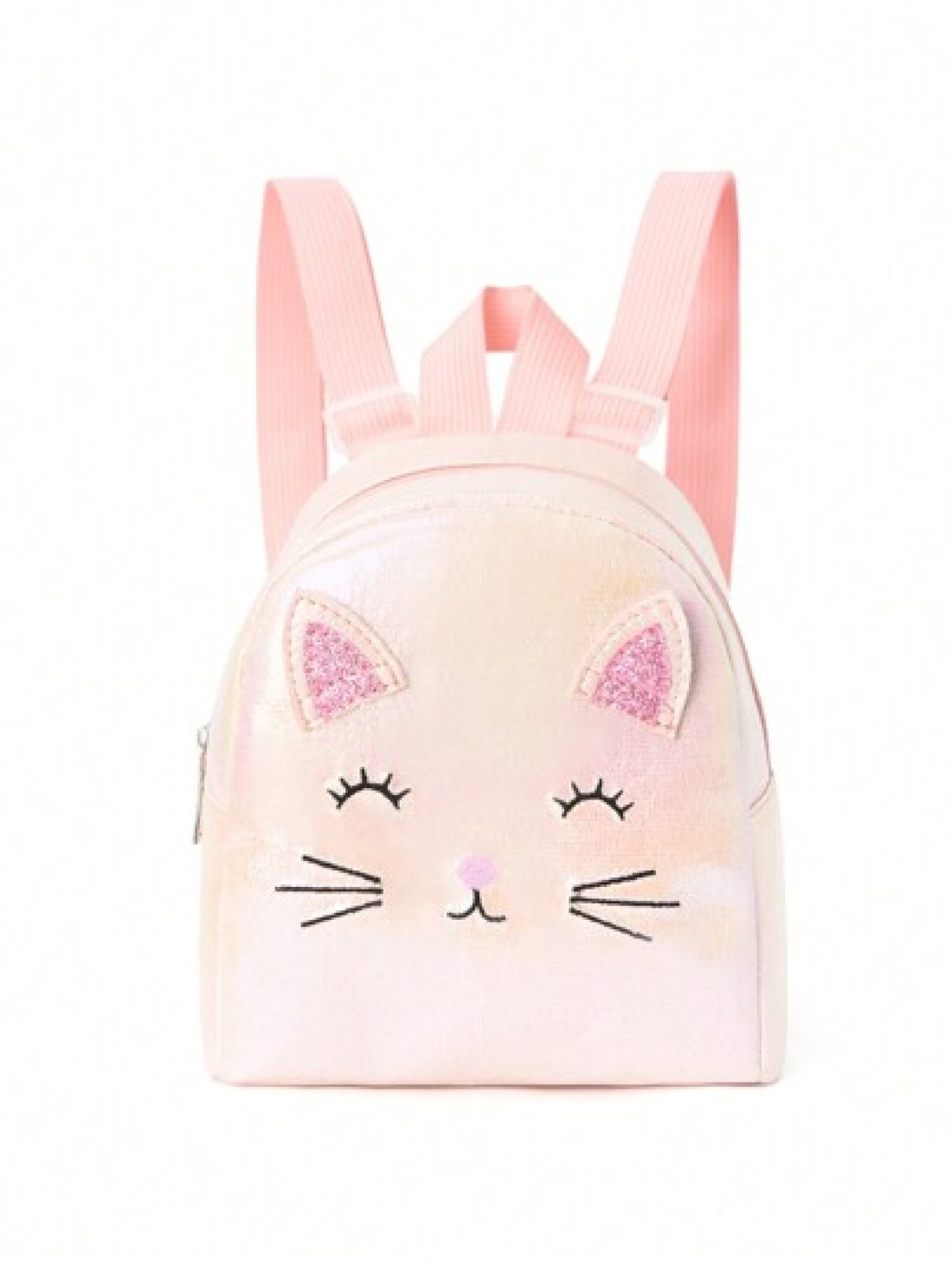 1pc Children Girl Mini Cute Cat Embroidered Backpack Classic Backpack Is Suitable For Little Girl Kindergarten Elementary School Students Daily Use Outdoor Travel Festival Gifts