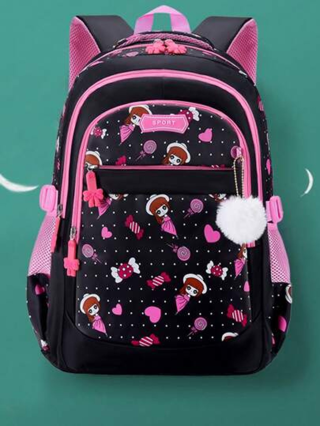 Cute Lightweight Anti Tumbling Backpack Children s Backpack School Backpack Teen Girls Backpack 15 6 Inch Laptop Backpack With Pom Pom Backpack Travel Backpack Casual Back To School Gift Cute Cartoon