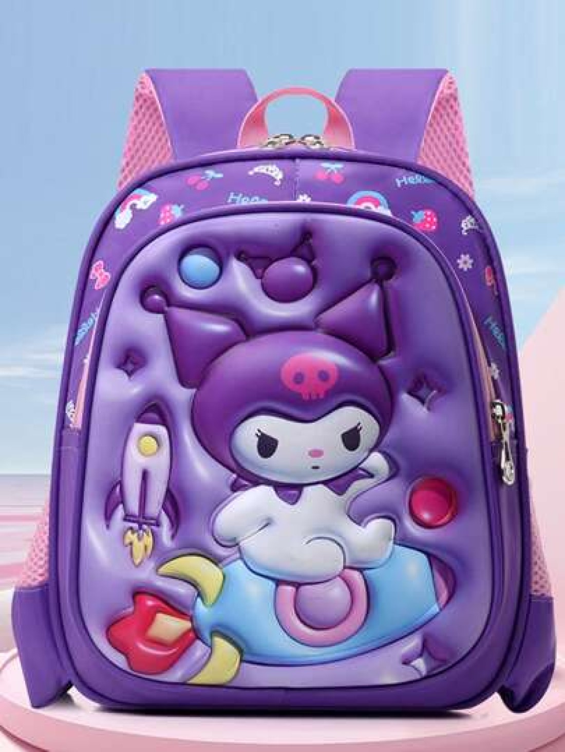 Sanrio Sanrio New Cute Cartoon Kuromi Pattern Backpack School Backpack Travel Backpack