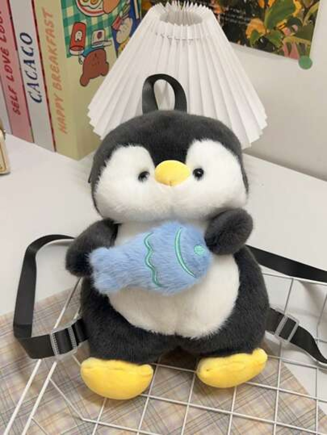 Children s Cute Cartoon Penguin Shape Plush Backpack Novelty Back To School Bookbag For Primary And Secondary School Students Lightweight Casual Travel Vacation Storage Backpacks Autumn And Winter New