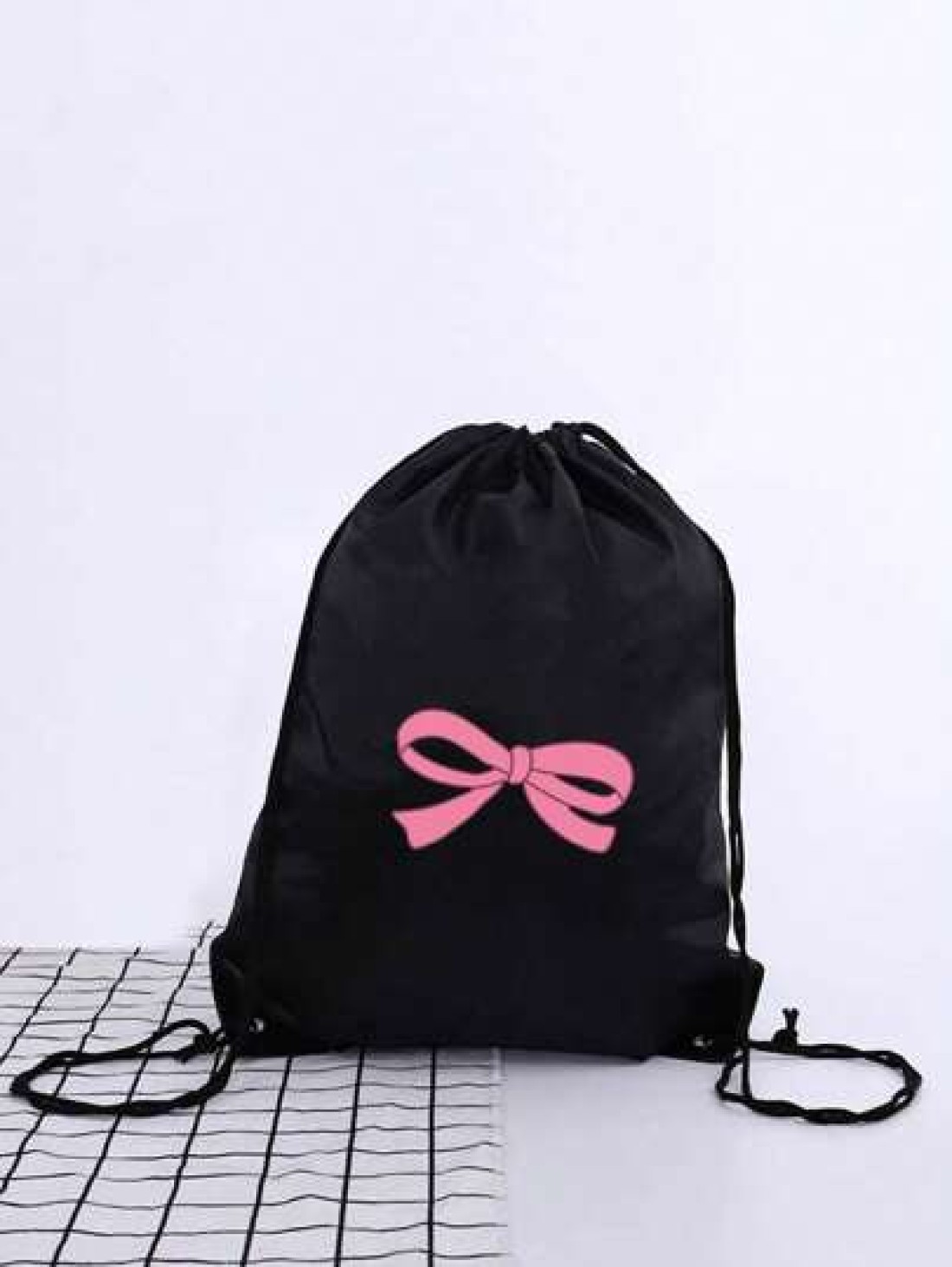 1 Pc Fashion Cute Cartoon Printing Polyester Material Drawstring Strap Pocket Suitable For Boys And Girls Large Capacity Backpack Sports Backpack Basketball Bag Suitable For Sports Suitable For Going