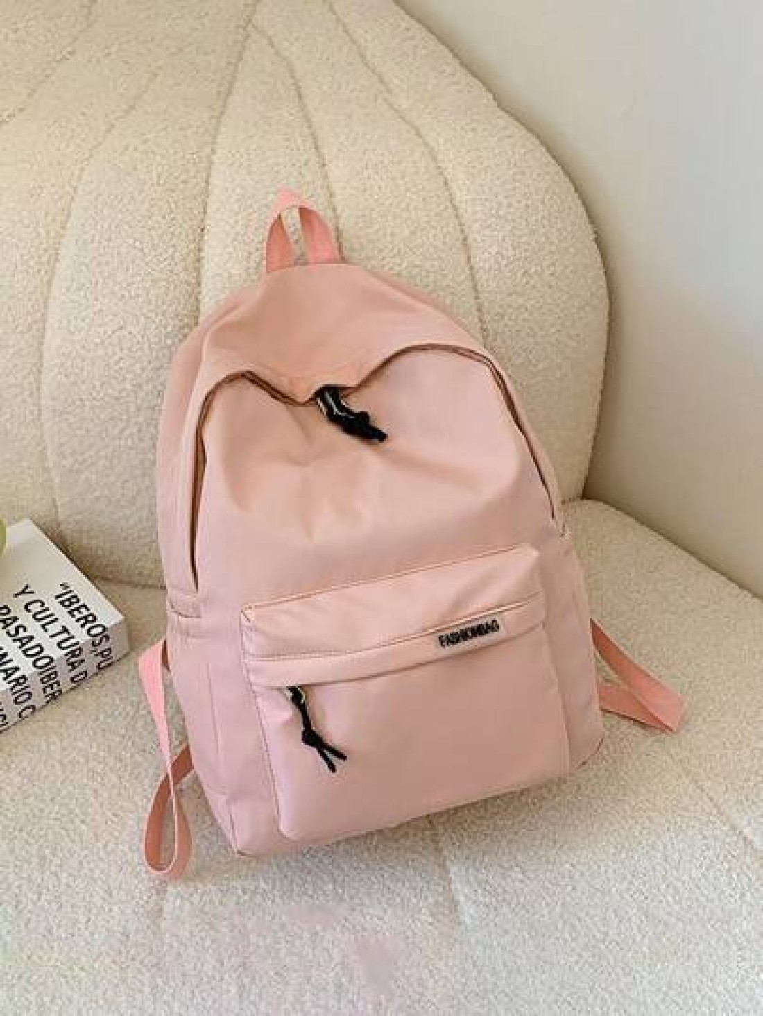 1 PC Back To School Classic Basic Large Capacity School Bag With Laptop Compartment Fashion Versatile All Purpose Backpack Purse Simplicity Solid Color Sports Bag Premium Nylon School Backpack With Ad