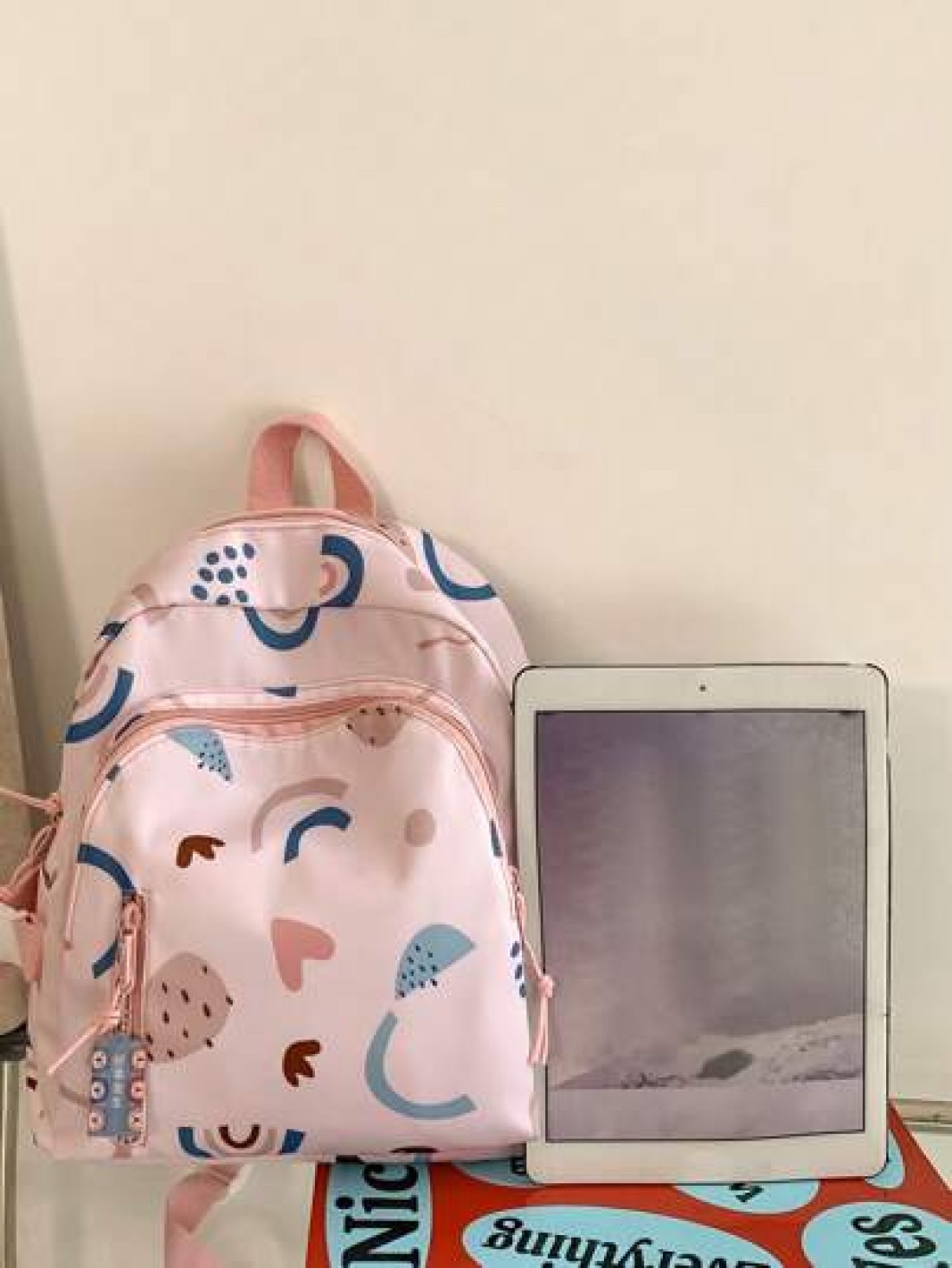 Cute Hundred School Shoulder Backpack Includes Pendant Flower Printed Backpack Kawaii Style Student Schoolbag Girls Travel Backpack Kids Backpacks