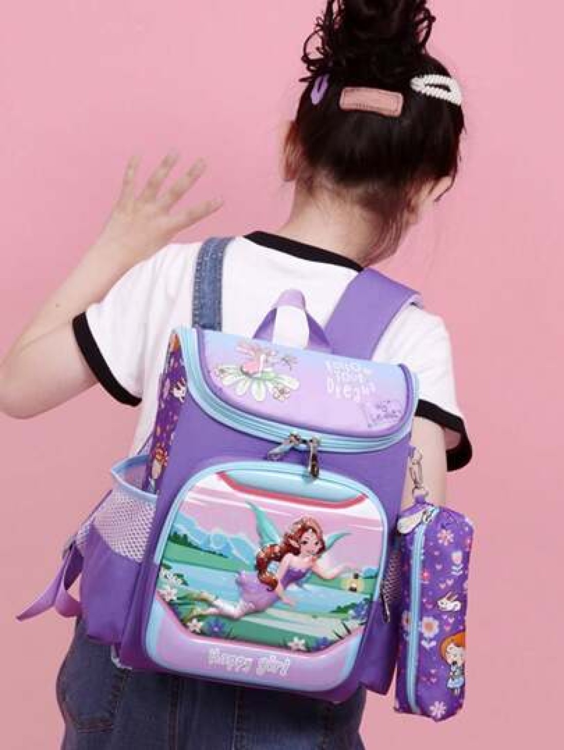 New Cute Cartoon Unicorn Kids Backpack With Pencil Case