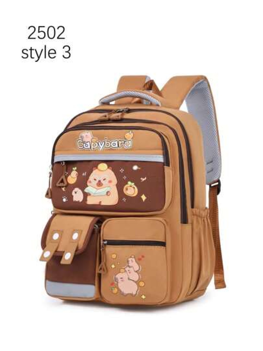 1 Pc Cute Cartoon Capybara Backpack Large Capacity Multiple Pockets Schoolbag With Adjustable Shoulder Sraps And Lightweight Design Bookbag Perfect For Students Teens And Kids For School Back To Schoo