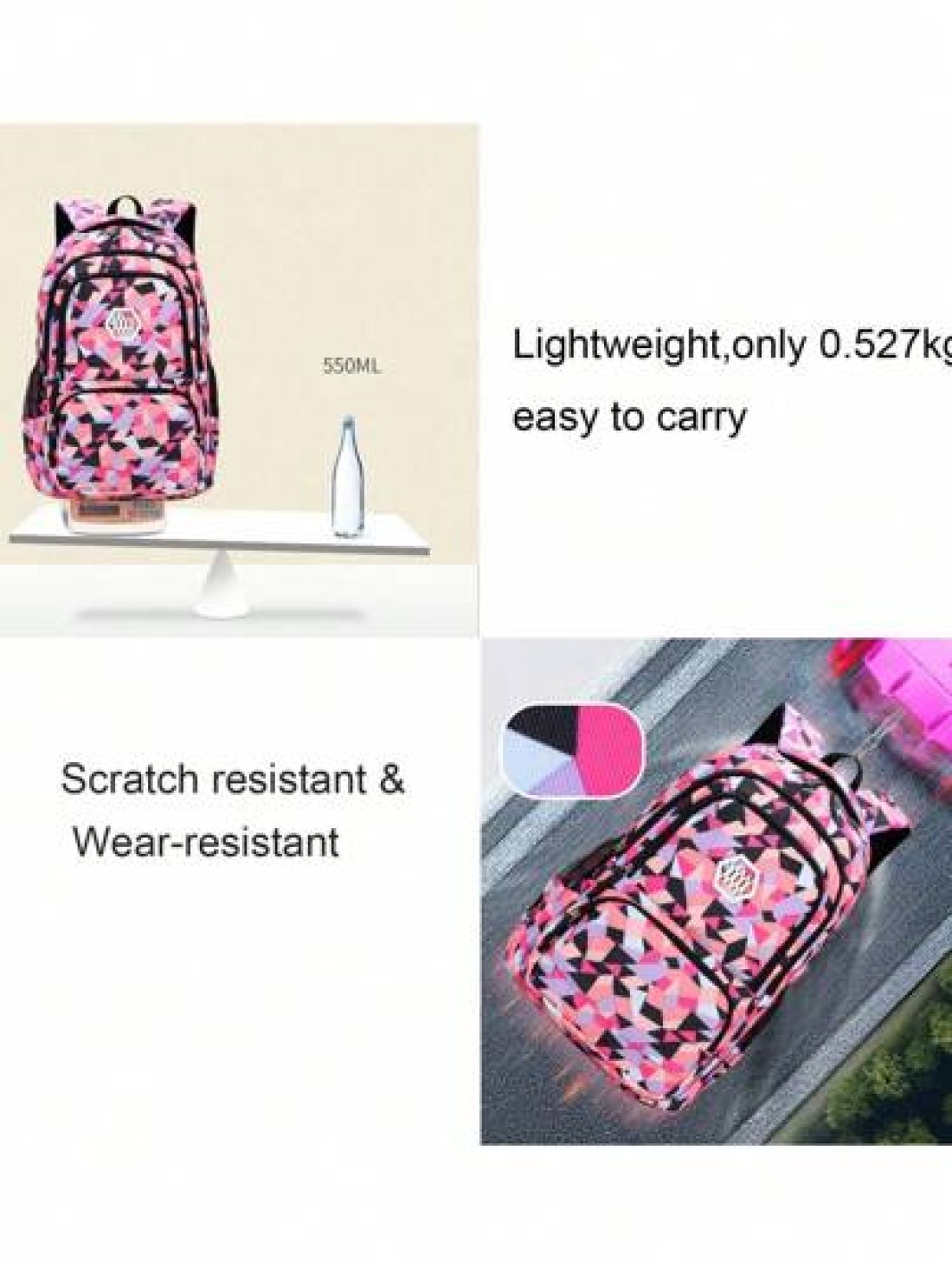 3 Piece Geometric Print Backpack Set Student Bookbag For 15 6 Inch Laptop High Capacity Lightweight Travel Bag Back To School Gift