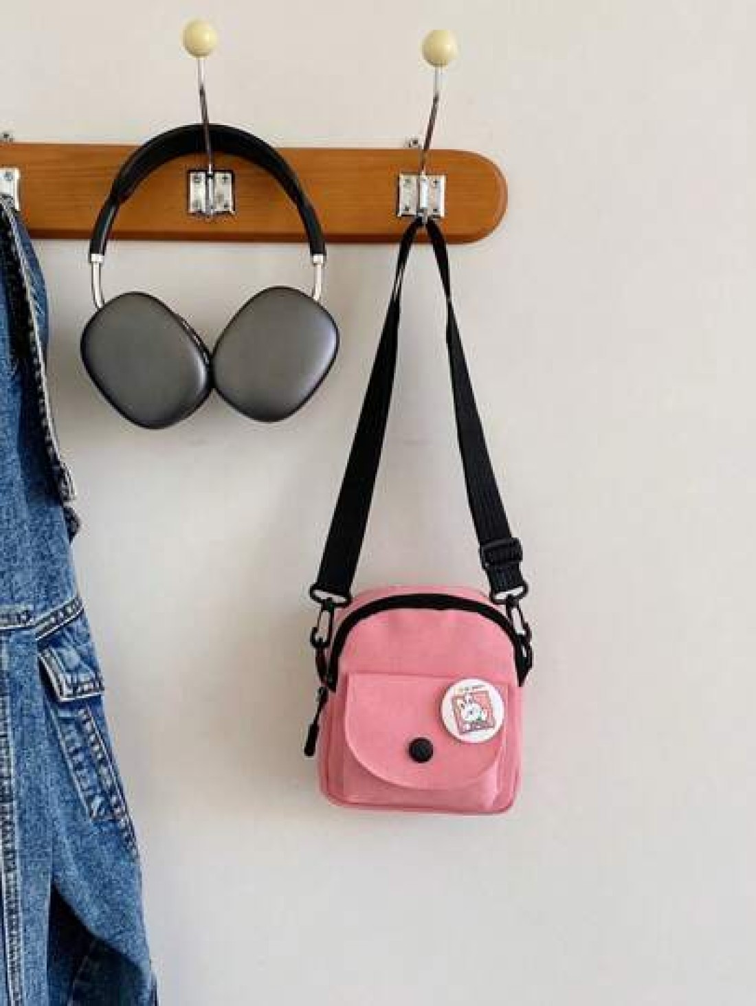 1 Pc Mini Children Crossbody Bag Canvas Bag Square Bag Coin Purse Shoulder Bag Versatile Lightweight Portable Zip Closure Adjustable Strap For Daily Purse For Travel Vacation Shopping Kids Outdoor Sup