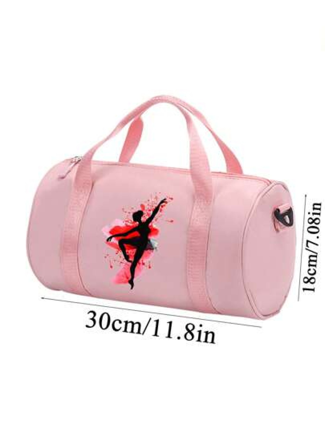 Pink Lightweight Nylon Dance Bag Avant Garde Style Handbag Adjustable Shoulder Strap Foldable With Zipper And Polyester Lining Suitable For Ballet Dancers And Daily Use Casual Fashion Tote