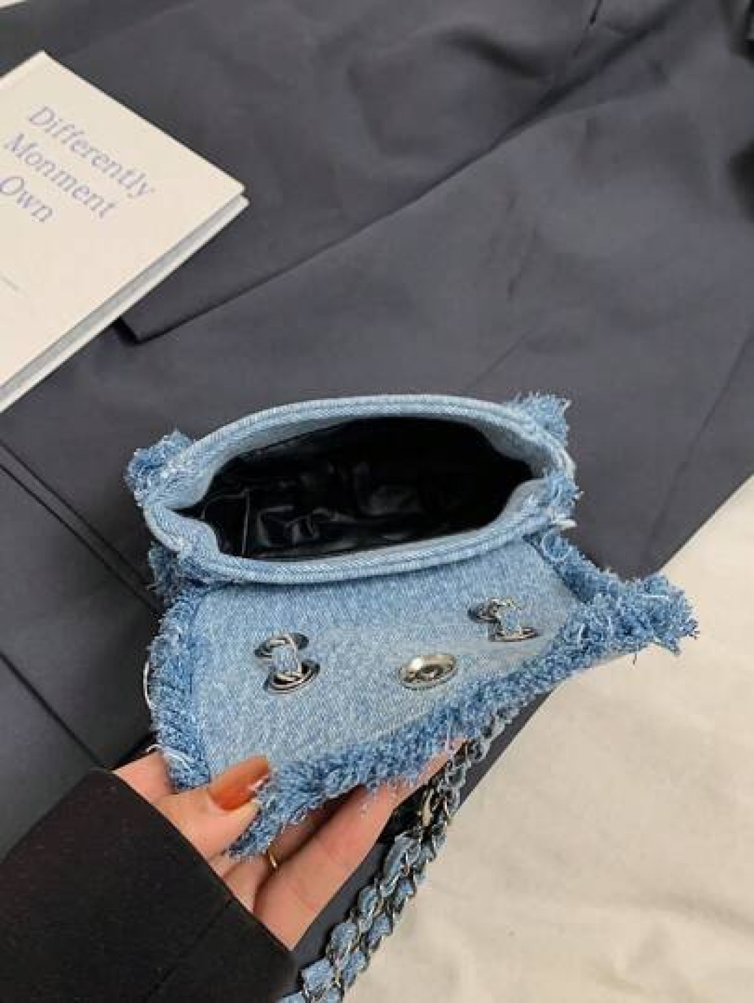 Frayed Chain Strap Shoulder Crossbody Mini Square Bag For Girls Retro Style