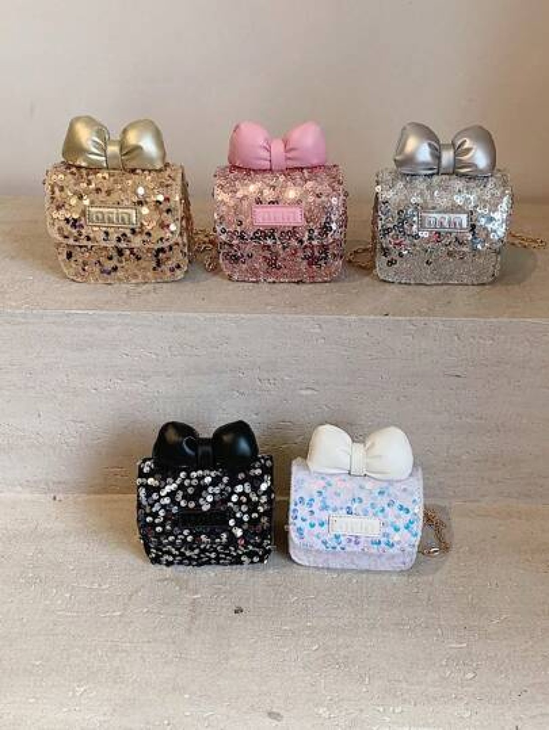 Cute Bowknot Glittering Chain Crossbody Bag Mini Shoulder Bag Casual Outing New Summer