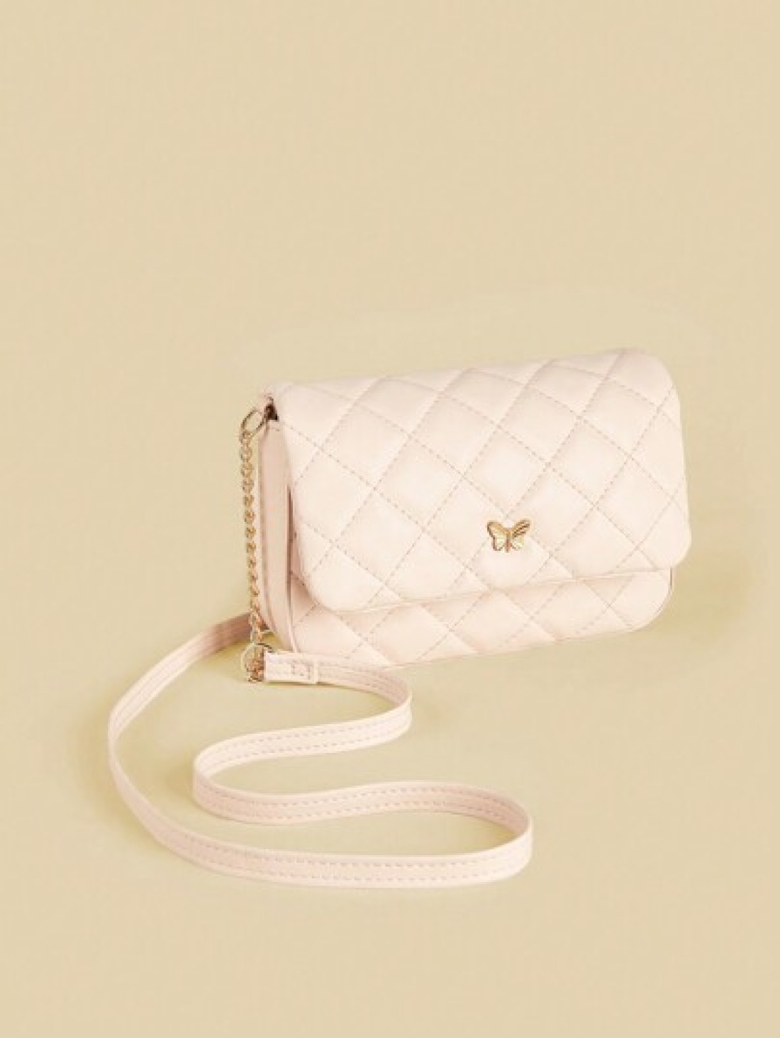 1pc Girl s Plaid Stitching Shoulder Bag With Metal Butterfly Decorative Chain And Flap Cover Cute Fashionable Sweet Princess Crossbody Bag Ideal For Daily Use School Parties And Travel