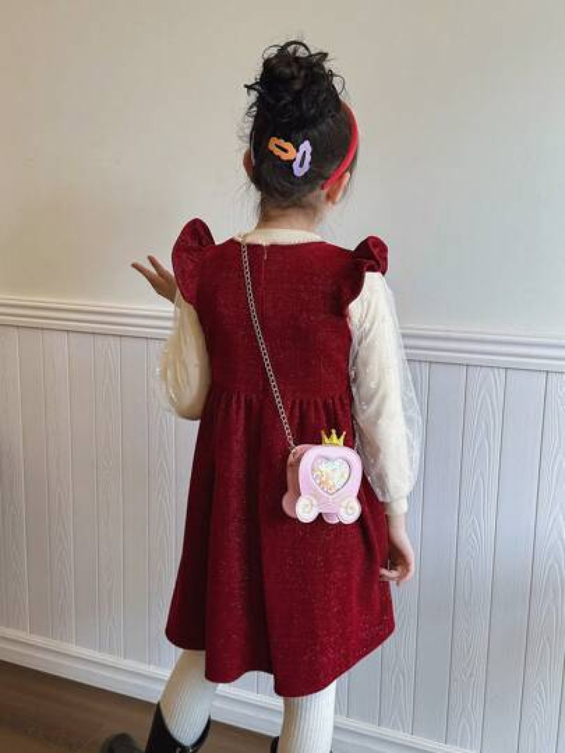 Cartoon Princess Crown Girls Children s PU Leather Shoulder Bag
