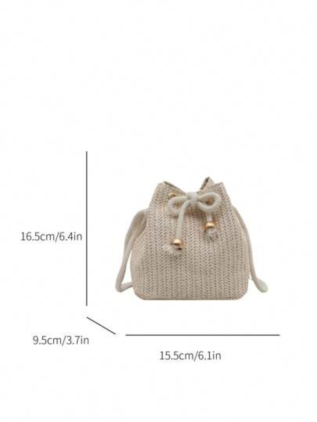 Fashionable Girls Casual Straw Woven Bucket Tote Bag Suitable For Beach Travel