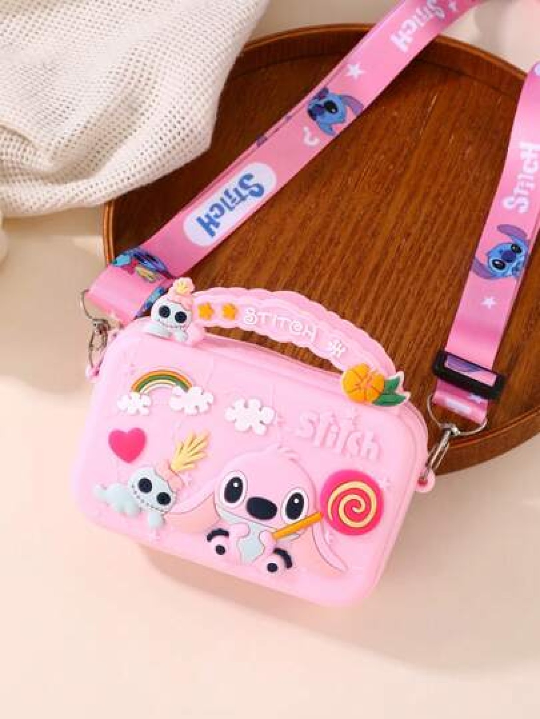 Disney 1 2 Pcs Disney Stitch Plush Crossbody Bag Cute And Versatile Purse Wallet For Boys And Girls